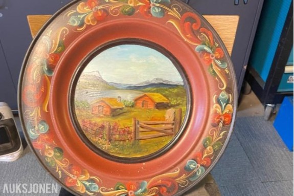 2 stk Rosemalte Trefat fra Telemark