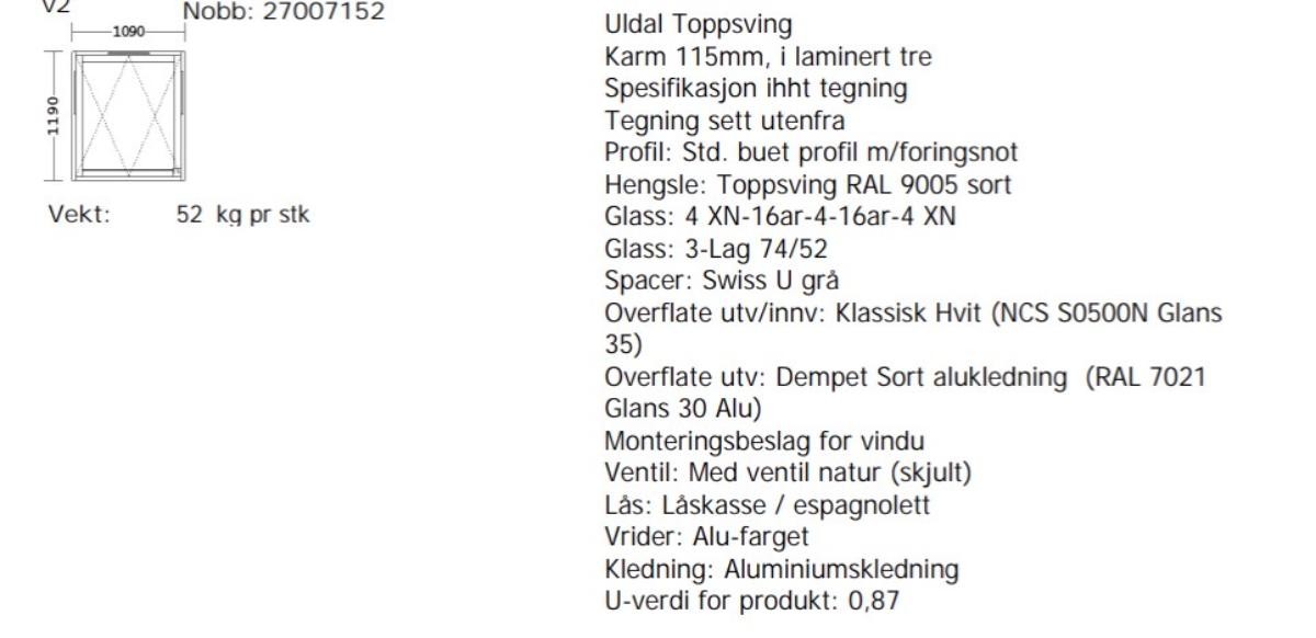 2026 Uldal 3-lags vindu og skyvedør med svart utvendig alu