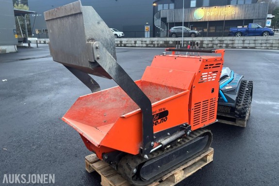 2025 Minidumper Bob 500 kg med hydraulisk autolaster og beltedrift