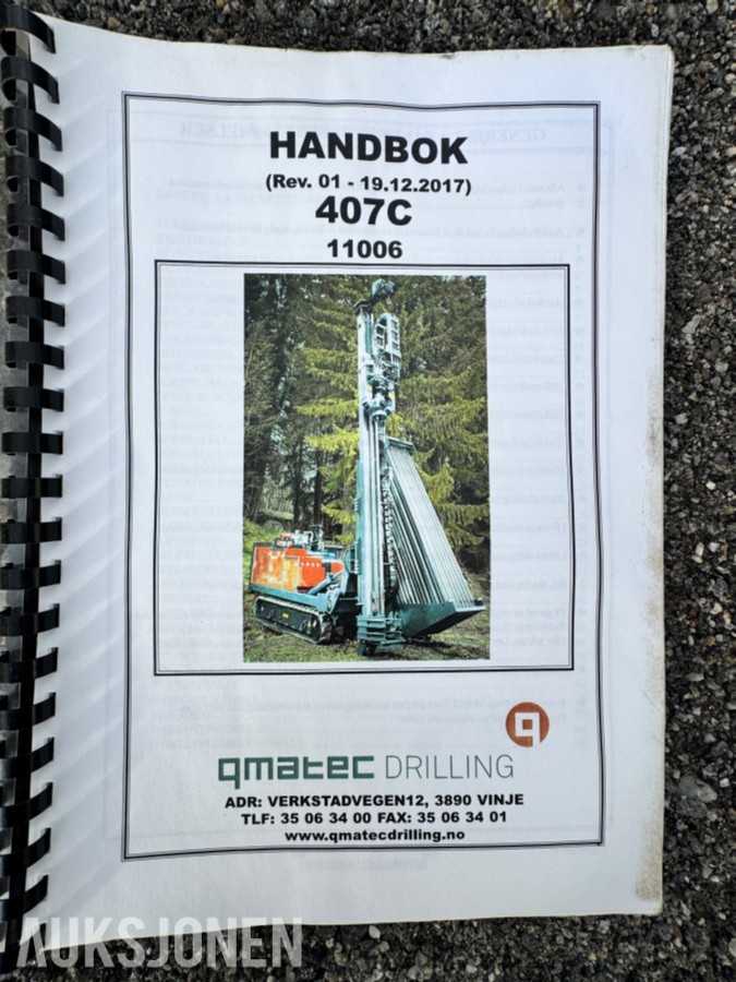 2017 Qmatec Drilling 407C Borerigg