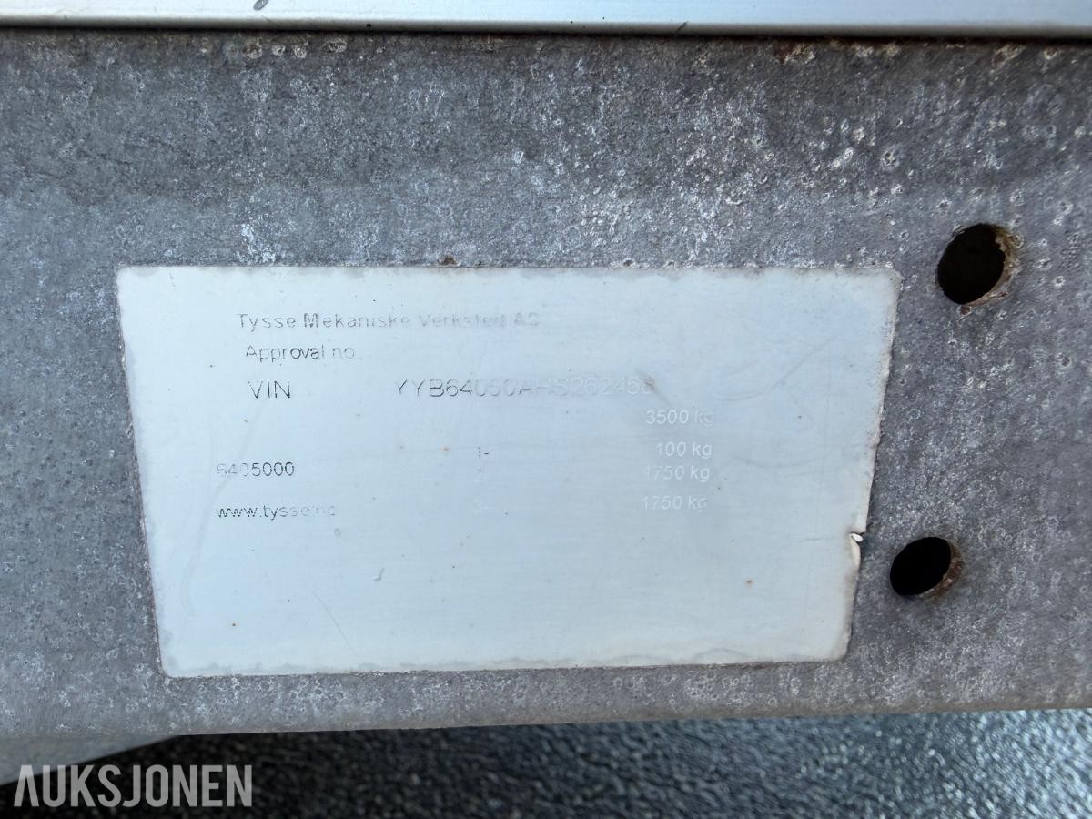 2017 Tysse Lift 6405 3500kg - hydr.nedsenkbar tilhenger