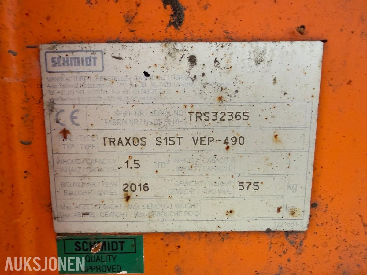 2016 Schmidt Traxos 1,5m3 tallerkenspreder