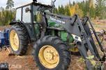 John Deere 2040 Synchron m/laster, pallegaffel, skuffe