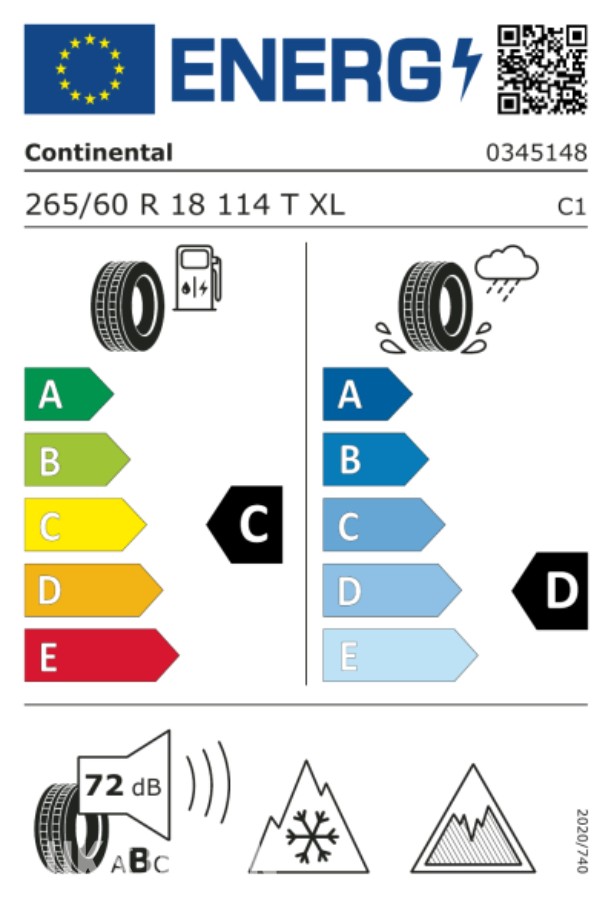 2022 Vinterdekk - Continental VikingContact 7 - 265/60R18 114T XL