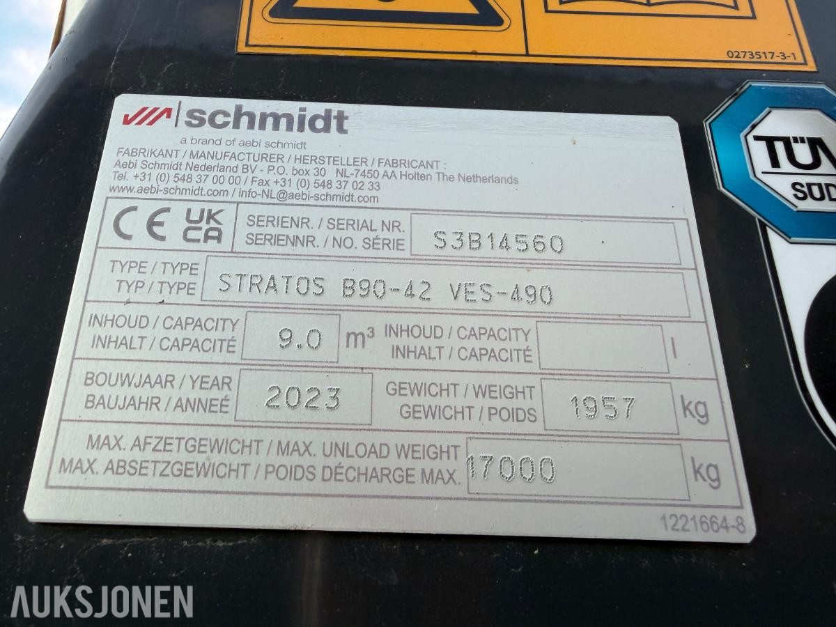 2023 Schmidt Stratos B90-42 VES-490 Kombistrøer
