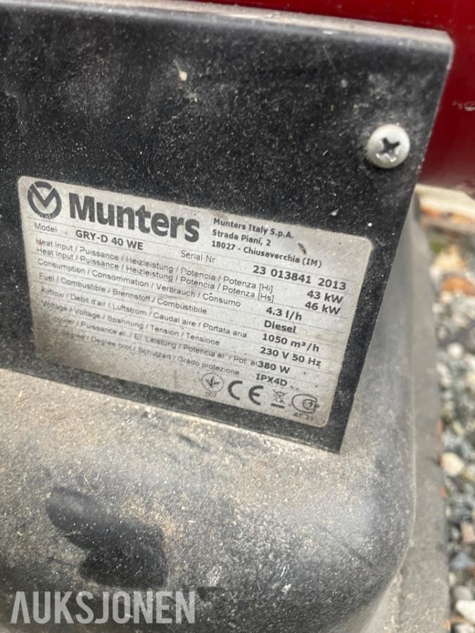 Minters og Master dieselvarmer GRY-D 40we , B70ced *Ingen minstepris*