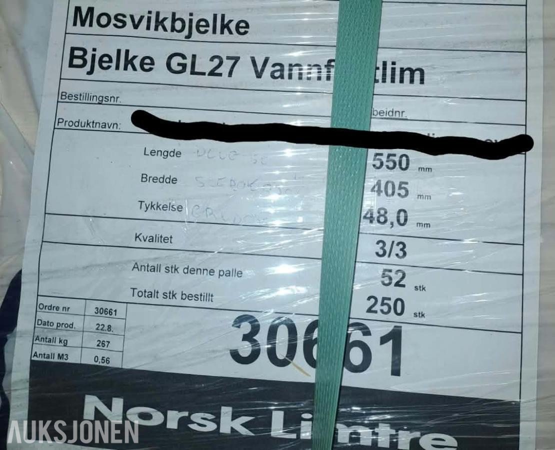 20 stk Trelast Limtre bjelker med mellomstykker