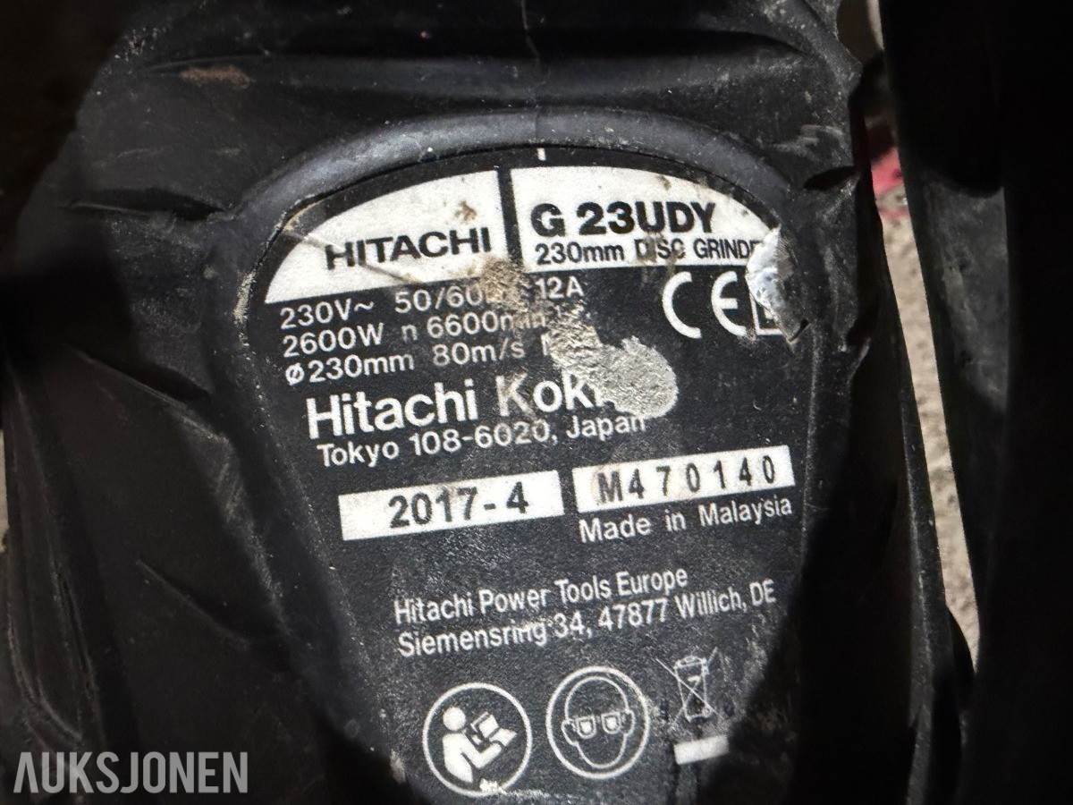 Hitachi G23UDY vinkelsliper (skivediameter 230 mm.)