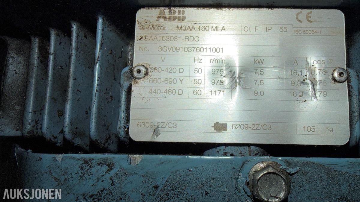 Hydraulikkaggregat med elektromotor og pumpe