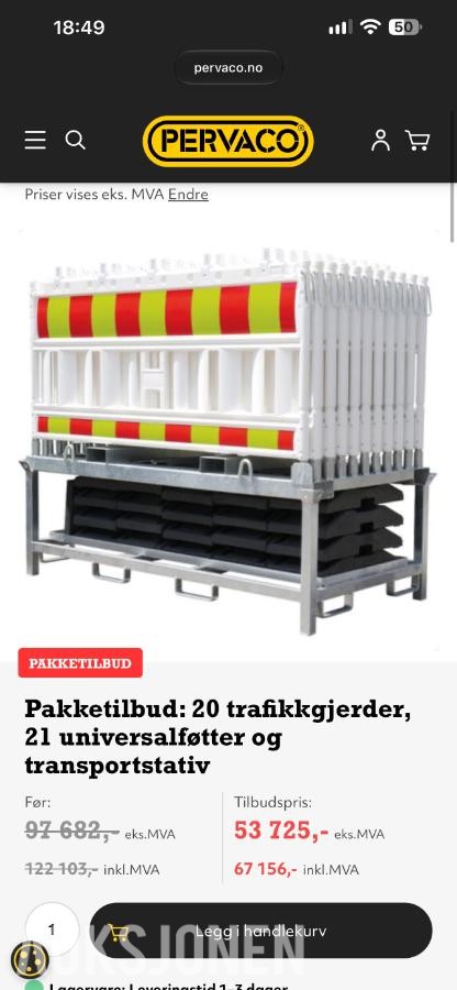 2024 Trafikgjerde/ refleksgjerde - 20 stk