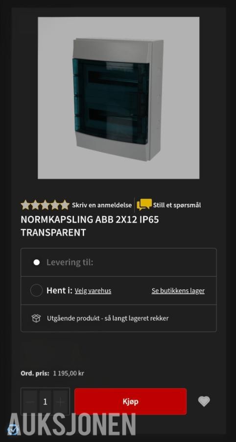 4 stykk ABB Sikringsskap