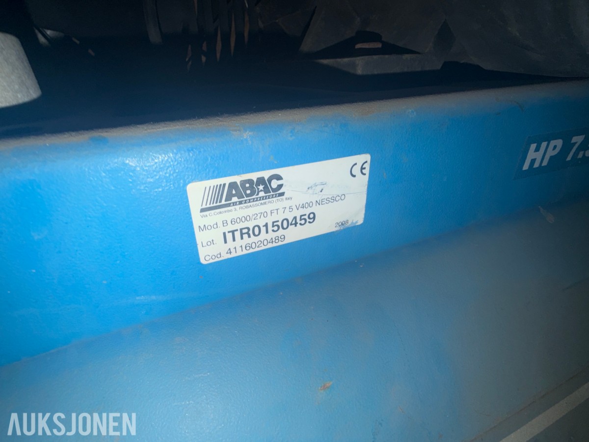 ABAC verkstedkompressor – 270 liter, 7,5 hk