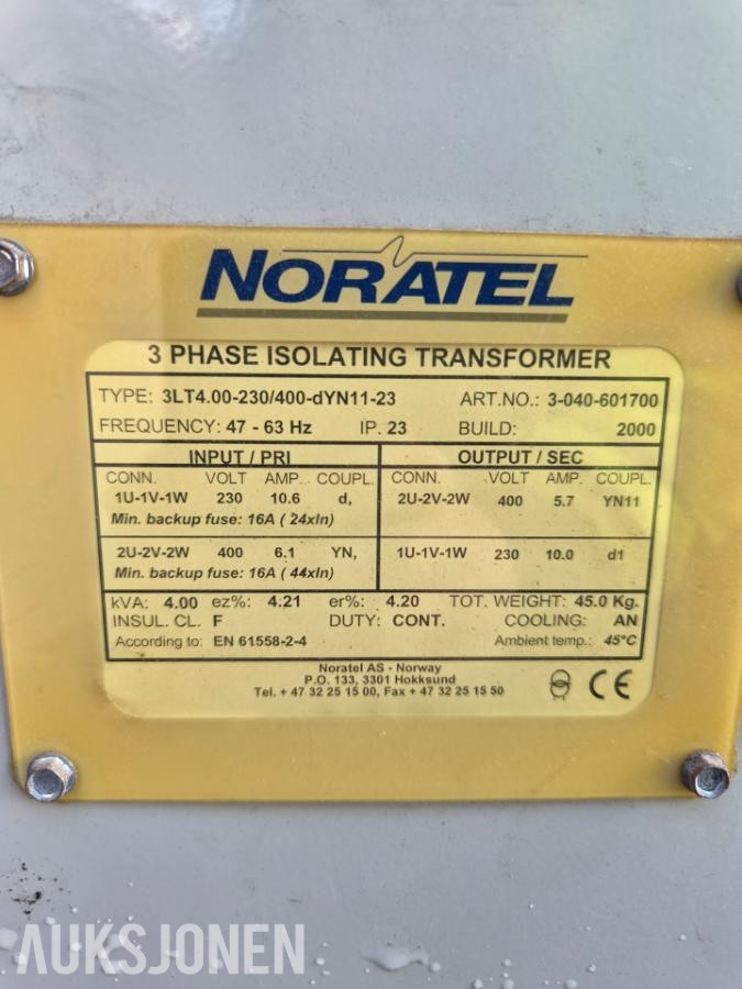 2000 Noratel 3LT4.00.230/400-dYN11-23 skilletransformator 