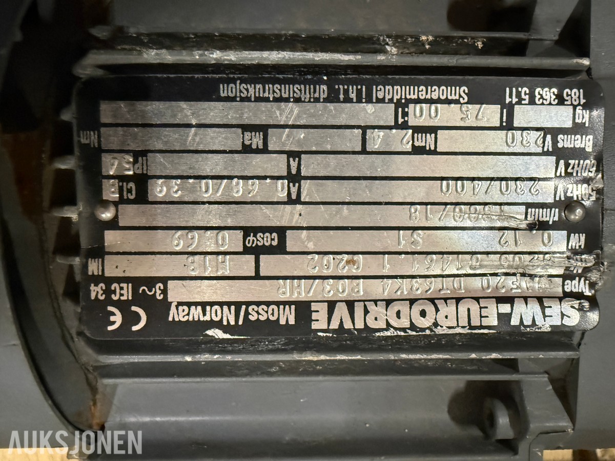 Elektrisk motor SEW-EORODRIVE 3 Fas 230/400V