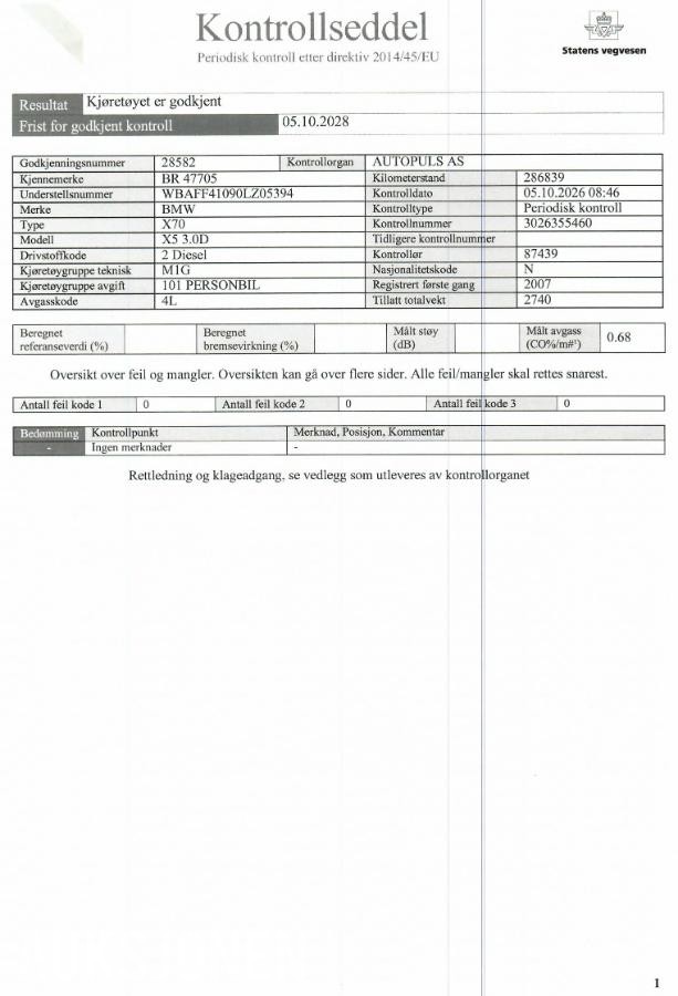 2007 BMW X5 3.0D 235HK 4X4 AUTOMAT, PANORAMA GLASSTAK, HELSKINN