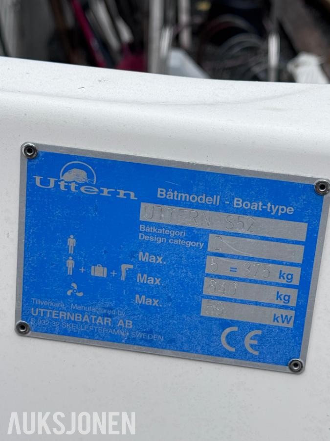 2007 Uttern S52 Exclusive – 17 fot – 75 hk Mercury – 678 timer