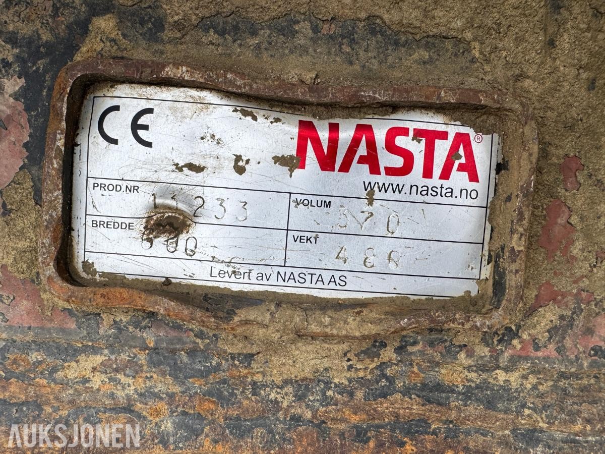 Nasta smalkuffe 370 liter, 600 mm bredde, S60 feste
