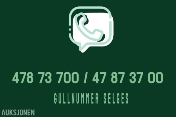 Gullnummer: 478 73 700 / 47 87 37 00