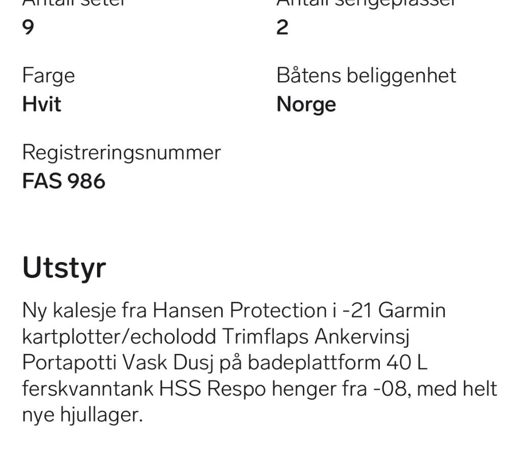 2006 Chaparral 215 SSI båt med henger og mercruiser 120hk