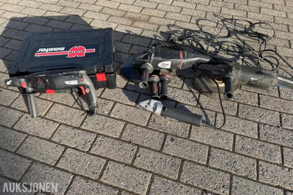 Würth elektroverktøy 230V – vinkelslipere, metallkutter og boremaskin – 4 maskiner Würth Master EWS 24-230, Würth Master EB 13-2, Würth H 26-MLS & ELU vinkelsliper – 2 000 W
