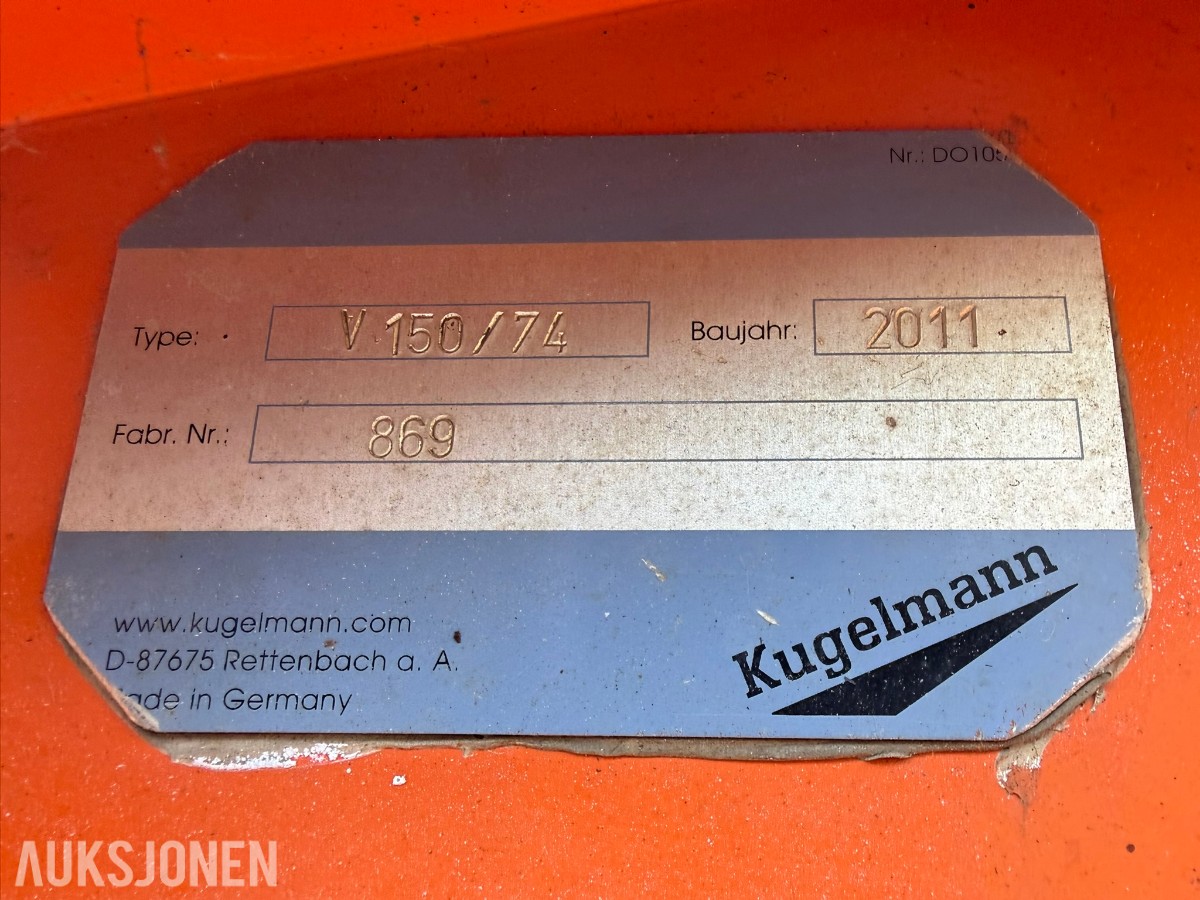 2011 Kugelmann V150/74 vikeplog