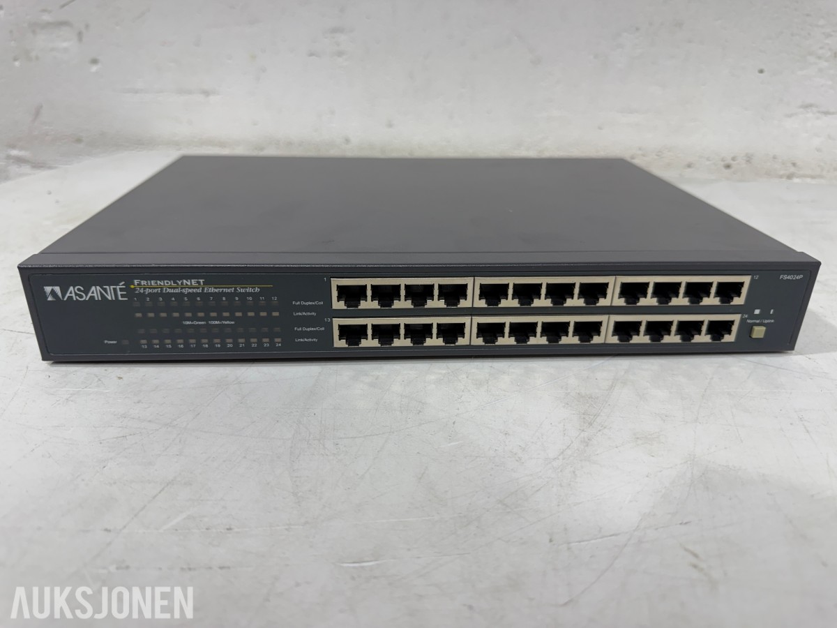 4 stk nettverksswitcher fra Ubiquiti, Ruckus, HP og Asanté