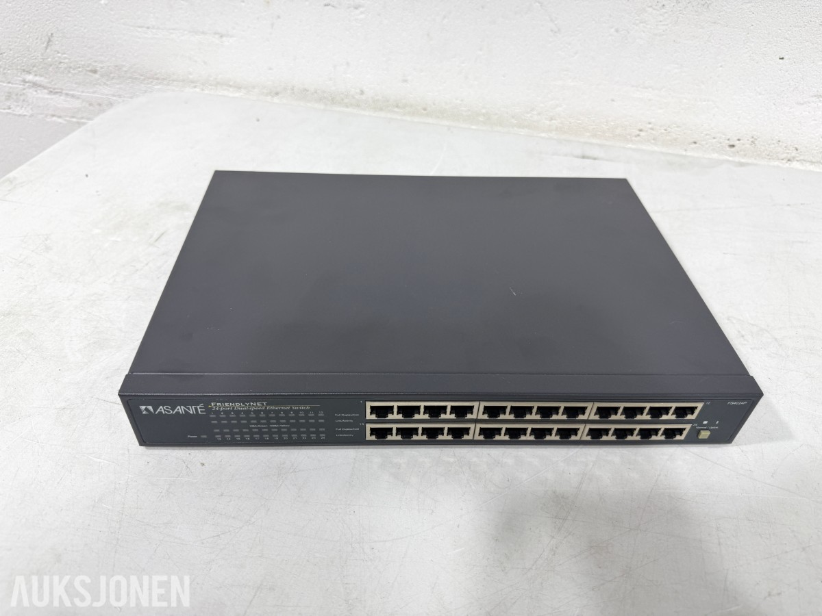 4 stk nettverksswitcher fra Ubiquiti, Ruckus, HP og Asanté
