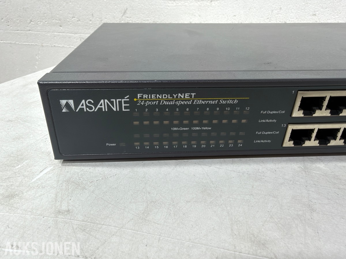 4 stk nettverksswitcher fra Ubiquiti, Ruckus, HP og Asanté