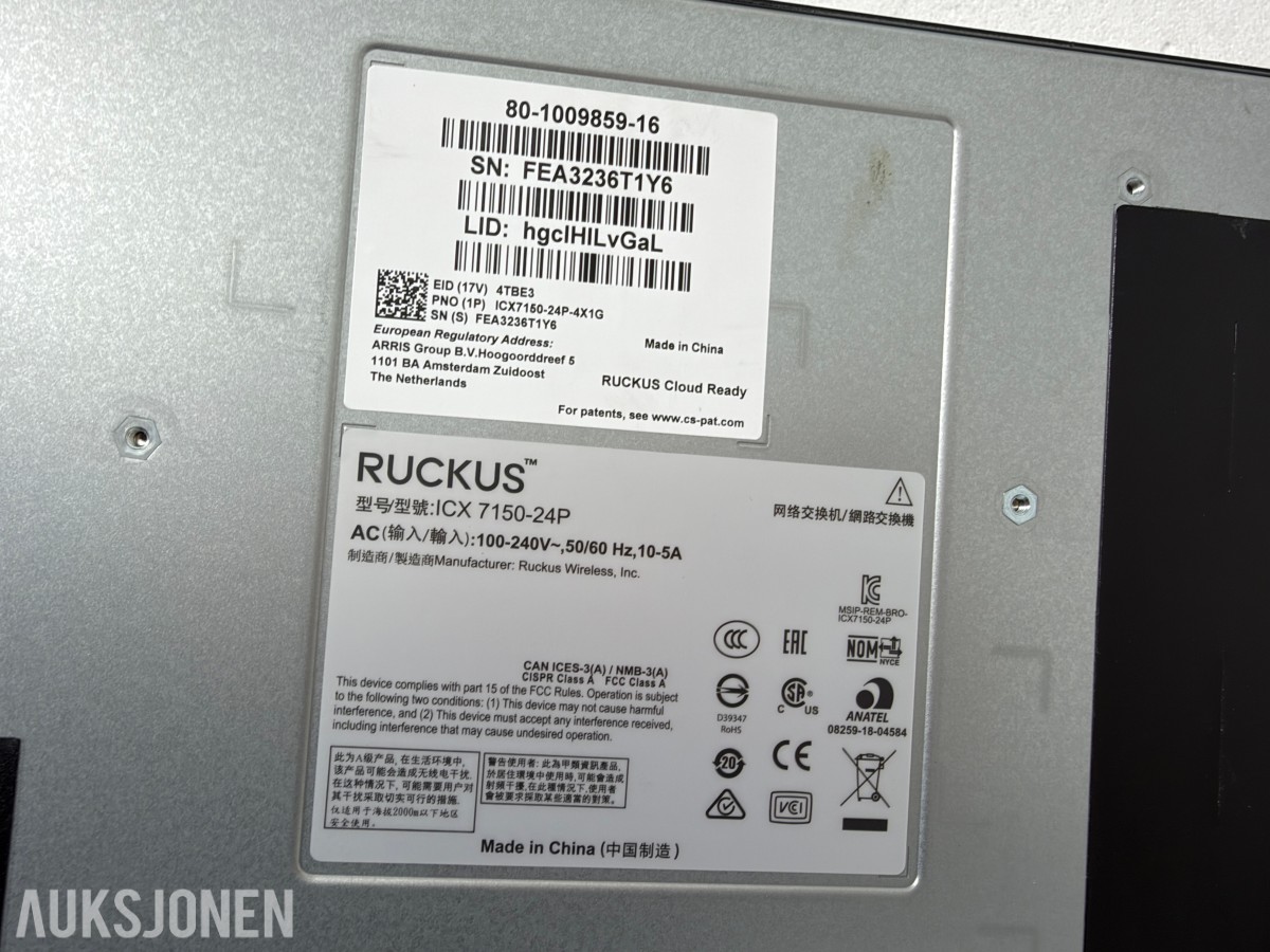 Ubiquiti, Ruckus og Aruba/HPE nettverksswitcher