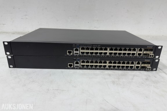 2 stk Ruckus ICX 7150-24P PoE+ nettverksswitcher