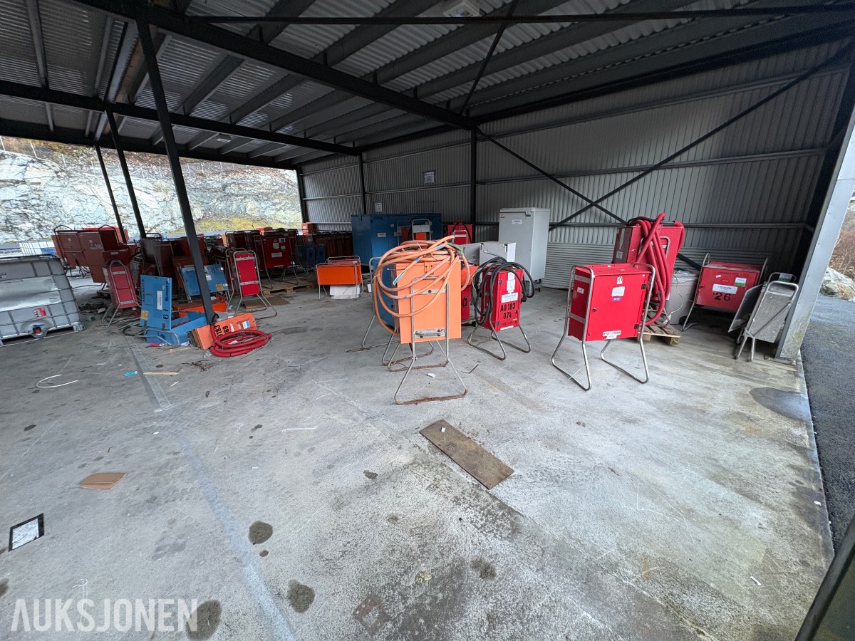 Ca. 80 byggestrømskap – 230/400 volt selges samlet