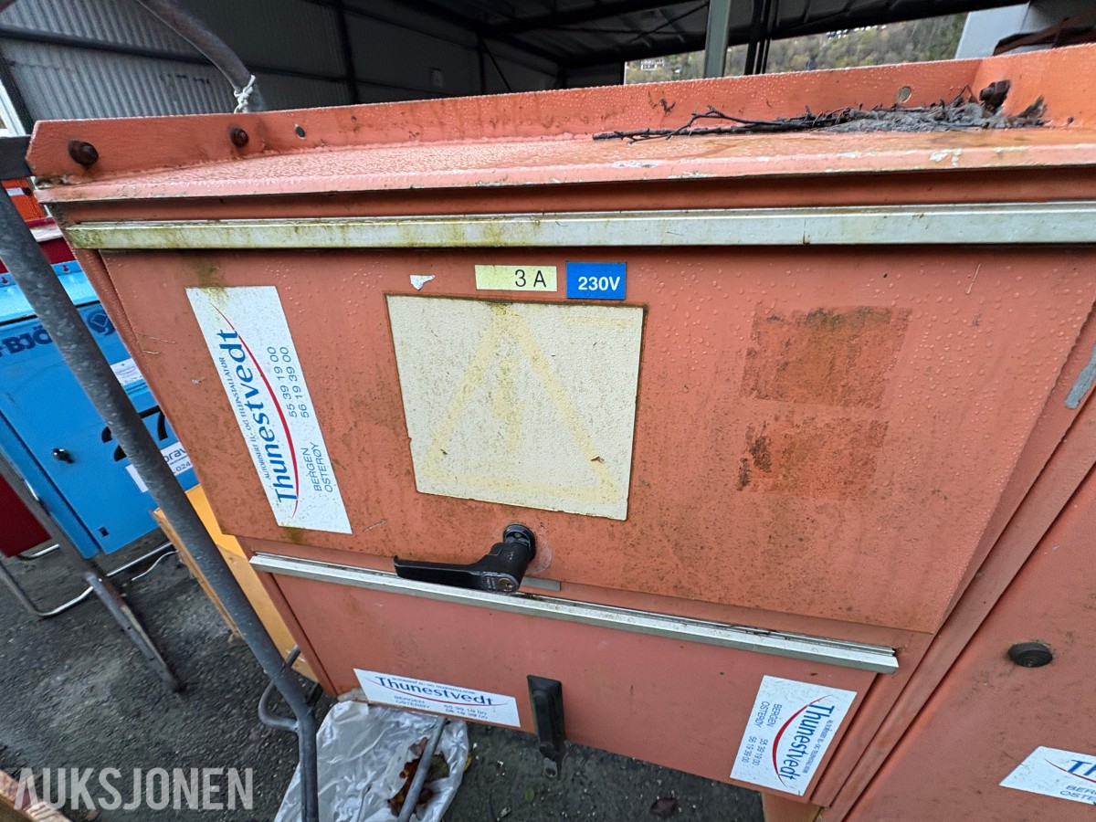 Ca. 80 byggestrømskap – 230/400 volt selges samlet