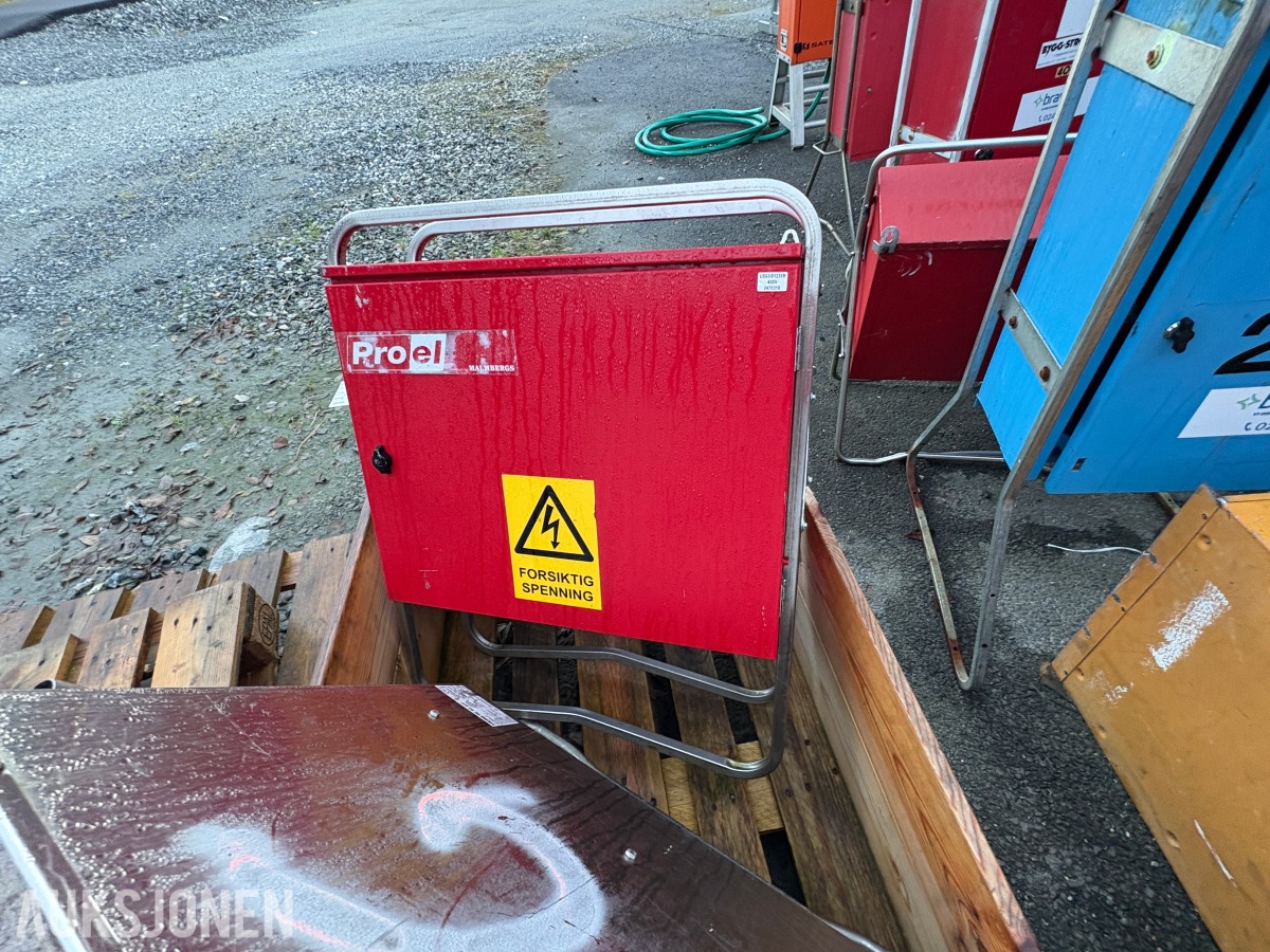 Ca. 80 byggestrømskap – 230/400 volt selges samlet