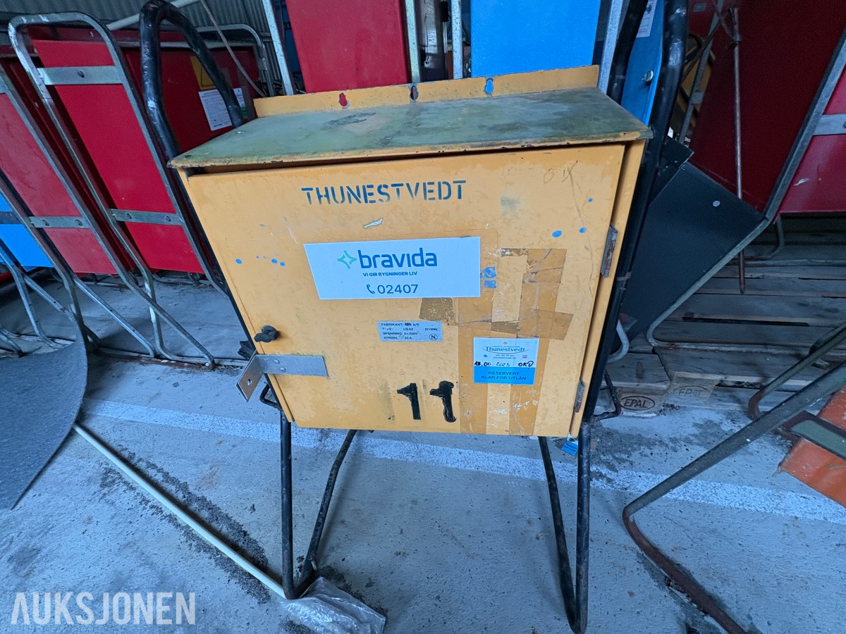 Ca. 80 byggestrømskap – 230/400 volt selges samlet