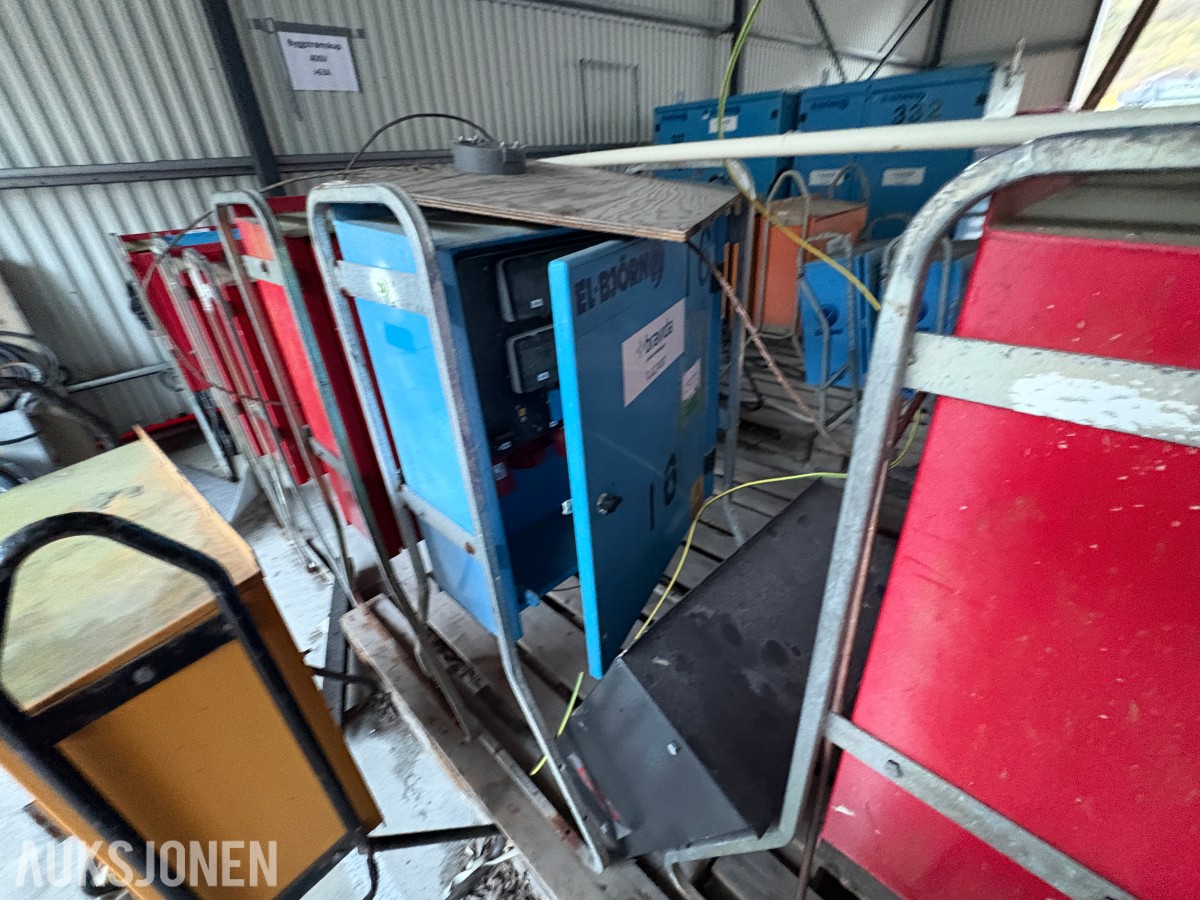 Ca. 80 byggestrømskap – 230/400 volt selges samlet