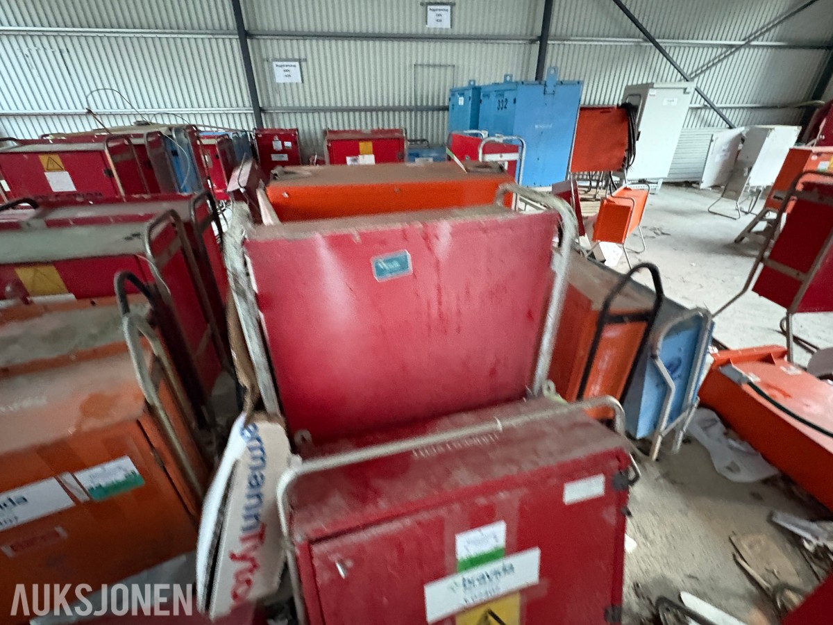 Ca. 80 byggestrømskap – 230/400 volt selges samlet