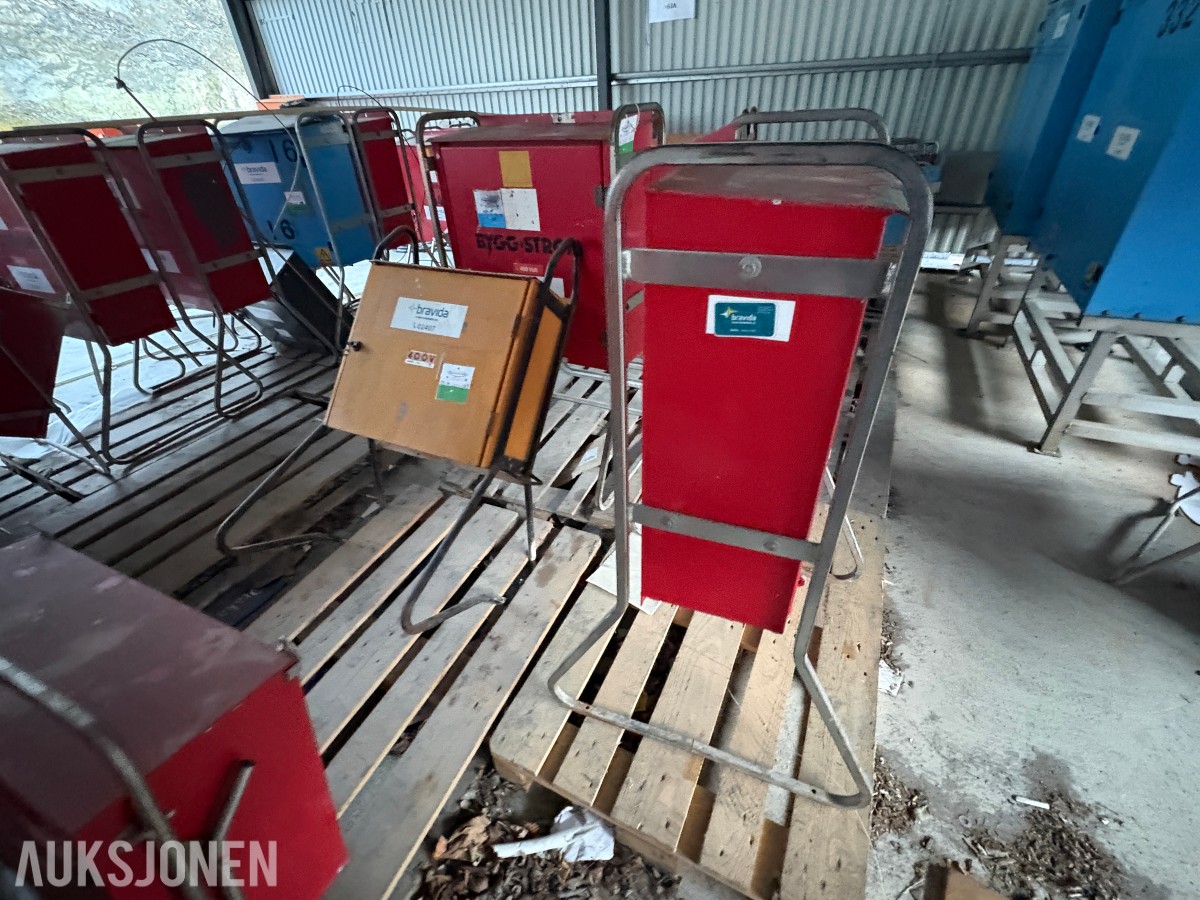 Ca. 80 byggestrømskap – 230/400 volt selges samlet