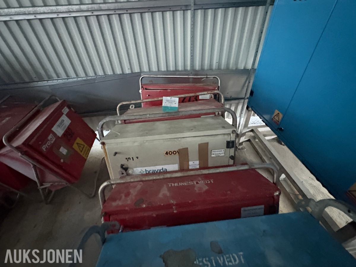Ca. 80 byggestrømskap – 230/400 volt selges samlet