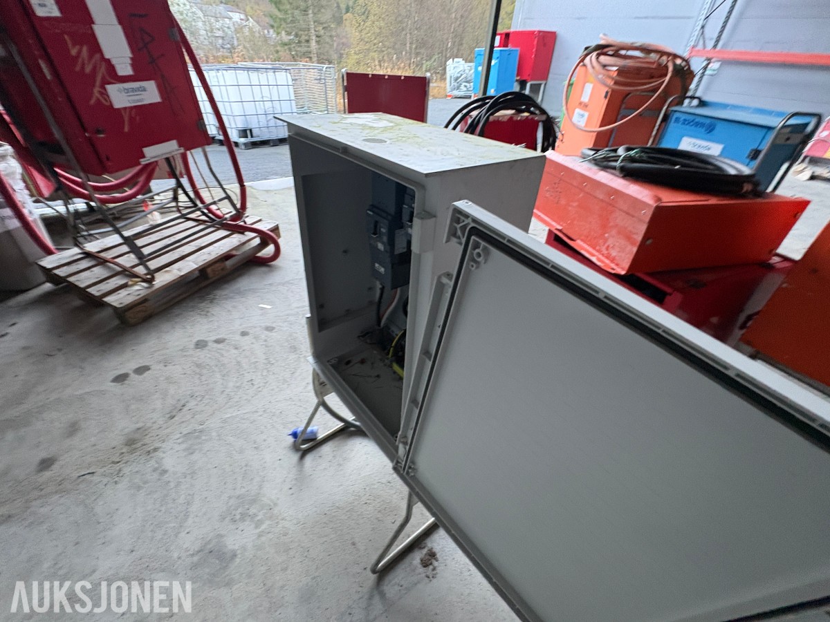 Ca. 80 byggestrømskap – 230/400 volt selges samlet
