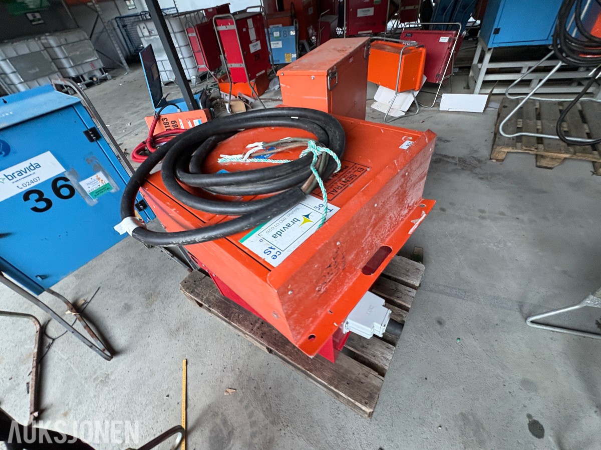 Ca. 80 byggestrømskap – 230/400 volt selges samlet