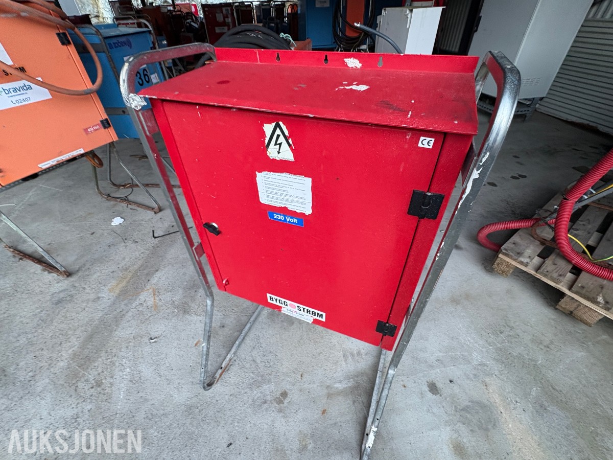 Ca. 80 byggestrømskap – 230/400 volt selges samlet