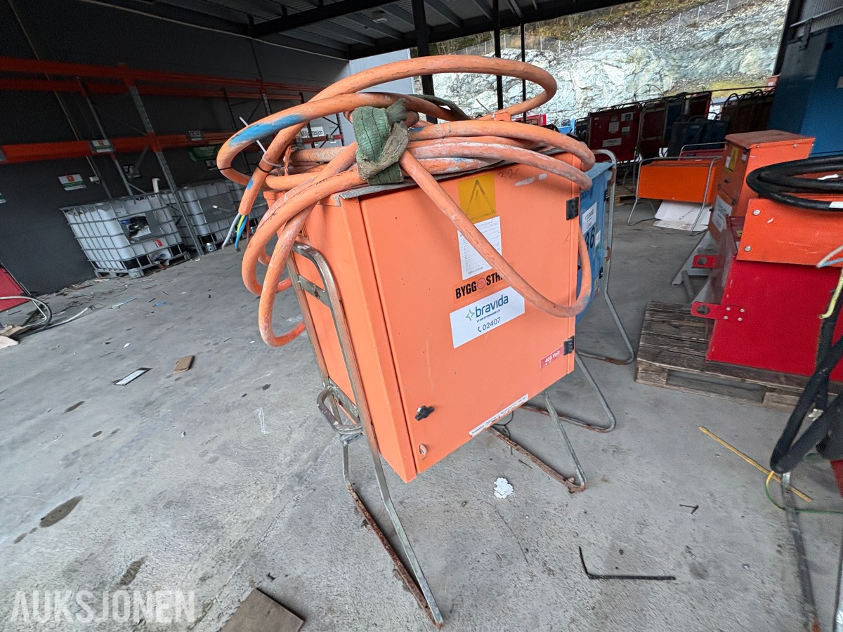 Ca. 80 byggestrømskap – 230/400 volt selges samlet