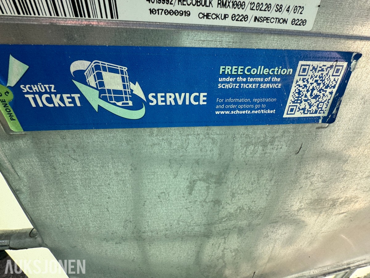IBC-tank 1000 liter med AdBlue - forseglet, ikke åpnet