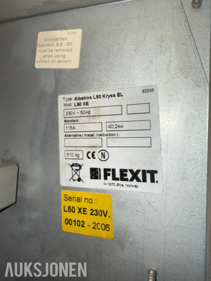 Ventilasjonsaggregat fra Flexit, modell Albatros L50 XE Kryss EL