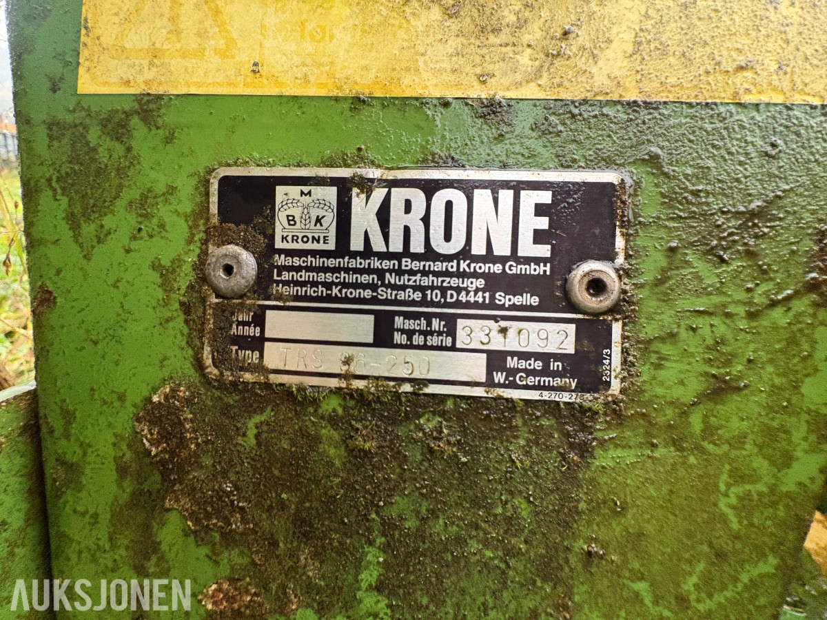 Krone TRS 86-250 rotorharv, ca. 2,5 m arbeidsbredde, PTO-aksel