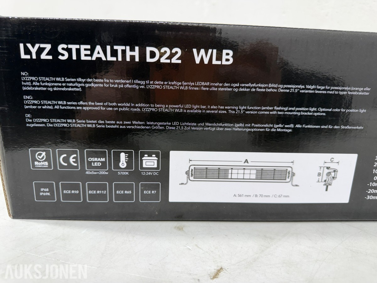 Lyzzpro Premium Stealth WLB LED-ekstralys