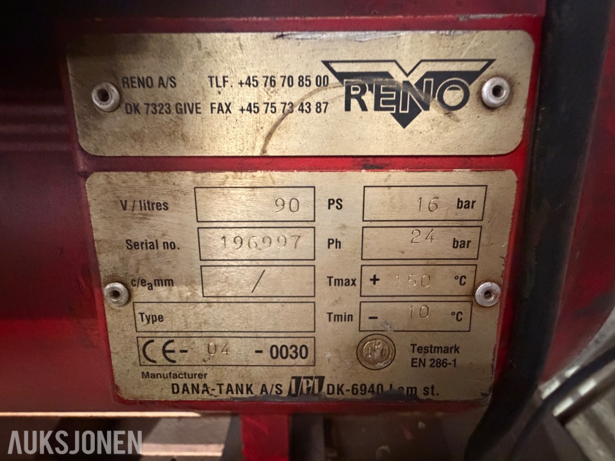 RENO stempelkompressor – 90 liter – 16 bar