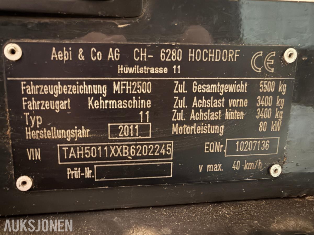 2011 Aebi MFH2500 Feiemaskin, 6057 t