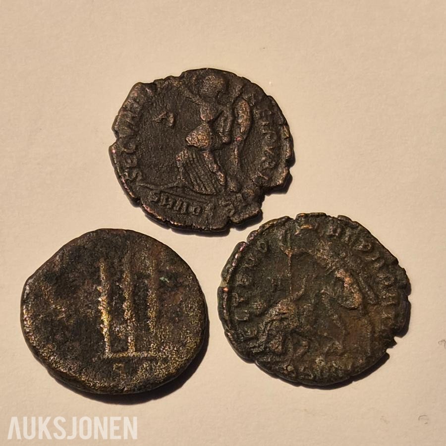 Romerske mynter 3 stk Ca 1700 år gamle