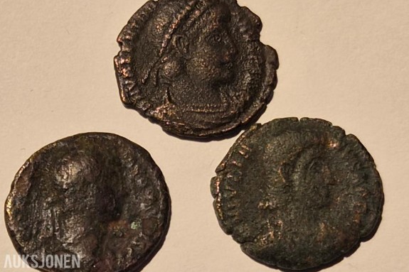 Romerske mynter 3 stk Ca 1700 år gamle